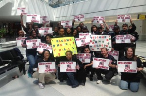 Regional Team Members at BWI Airport to welcome home military personnel